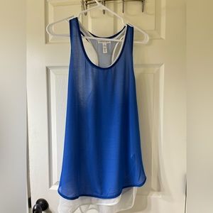 Never worn blue and white tank. Size L